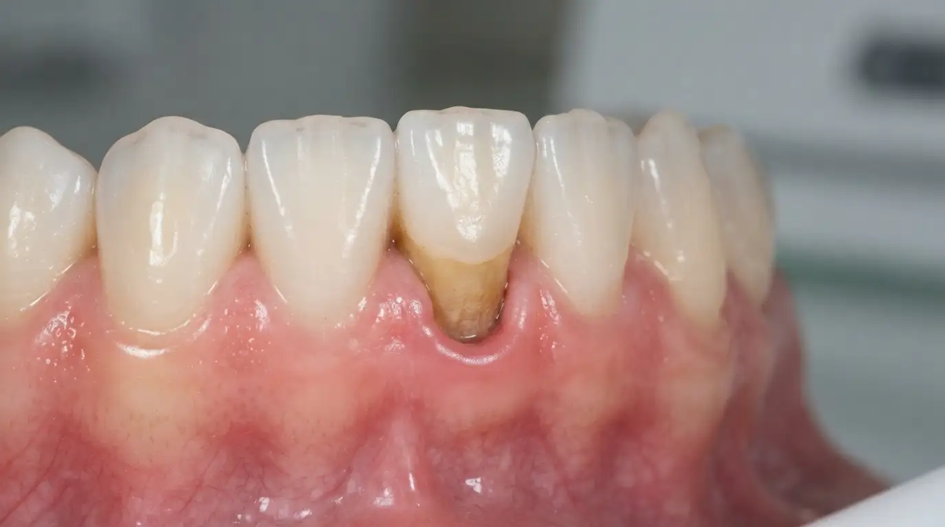 Tooth_showing_mild_gum_recession